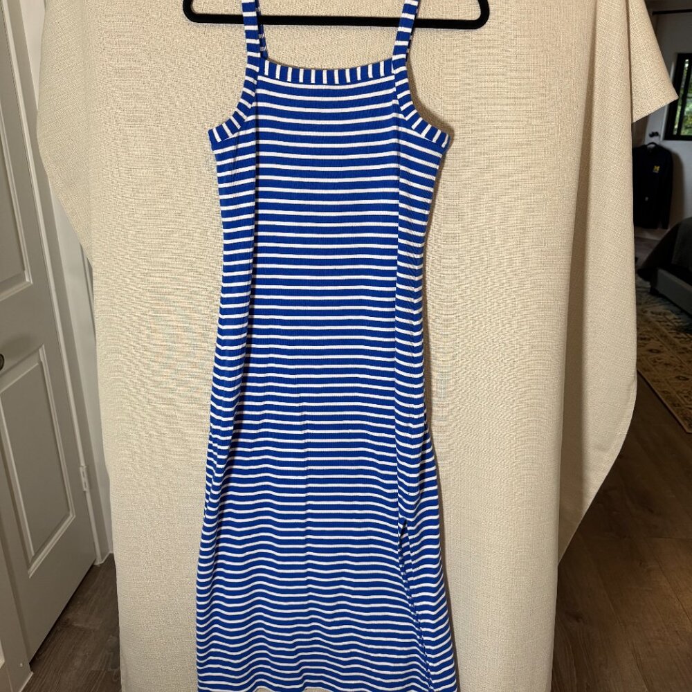 LOFT Stripe Ribbed Bra Maxi Dress